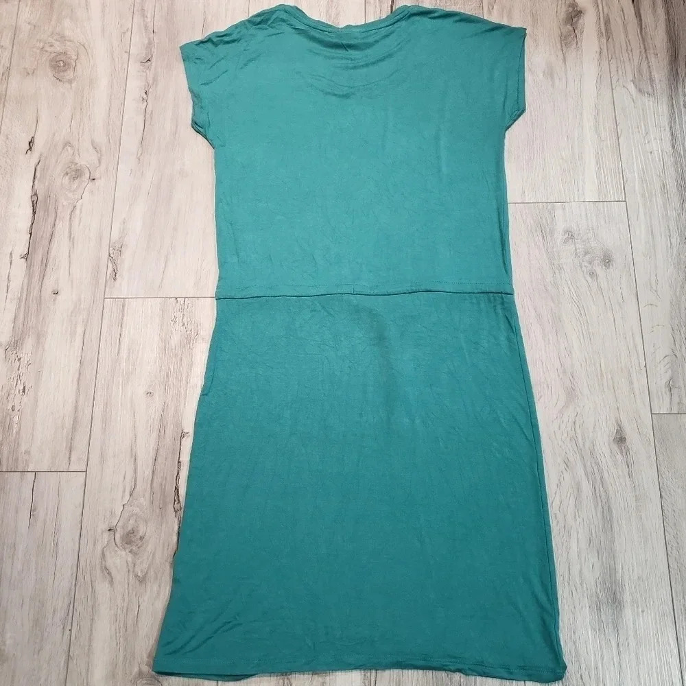 Janina Womans Green Short Sleeved Draw string Midi Dress EUR-38 - Picture 5 of 5